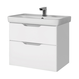 Тумба Dreja Q, 80 см, 2 ящика, белый глянец и раковина Q 80 см, 99.0003 + 192185 - фото, отзывы, цена